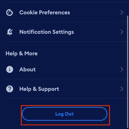 The Log Out button